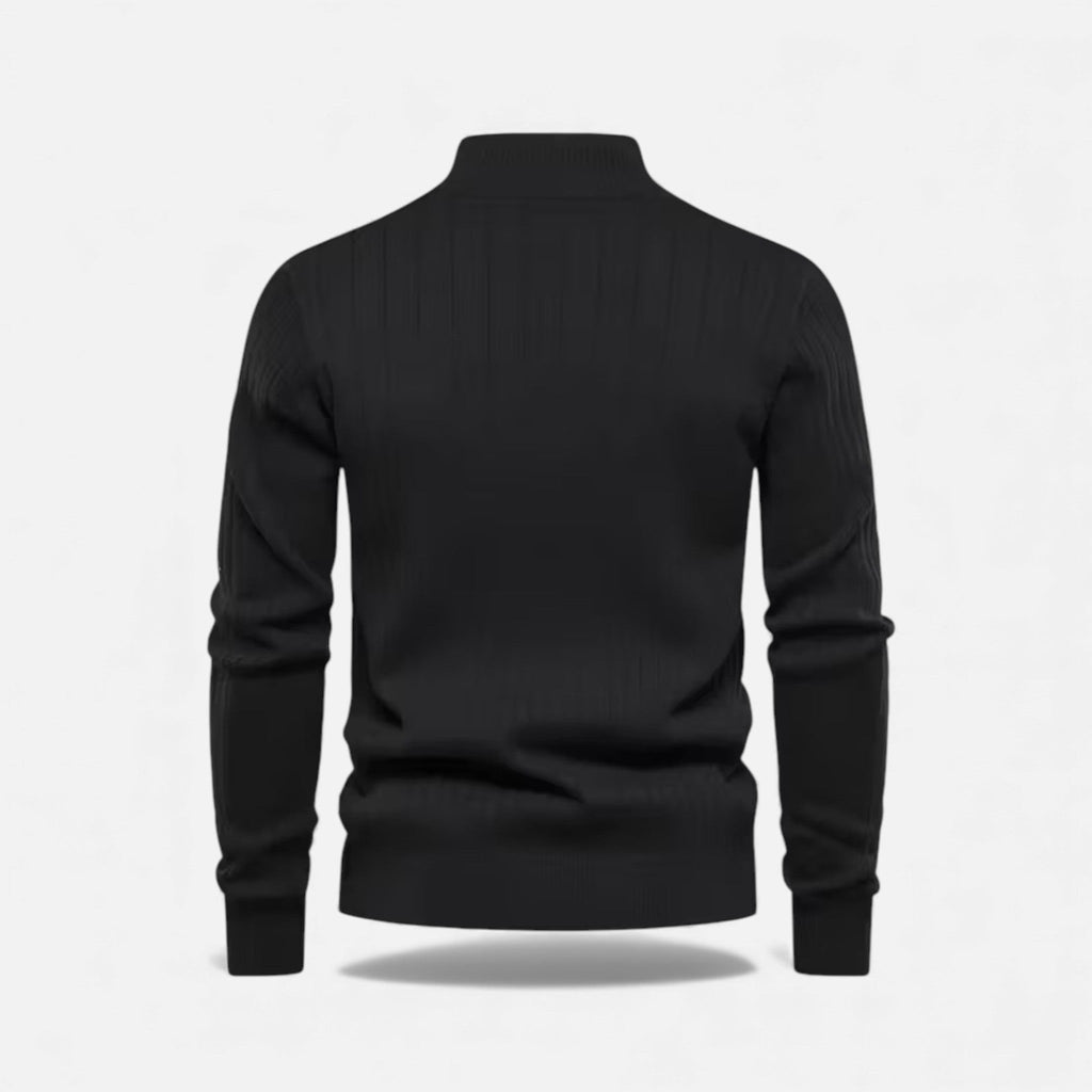 Men's Zip Front Thermal Knit Sweater