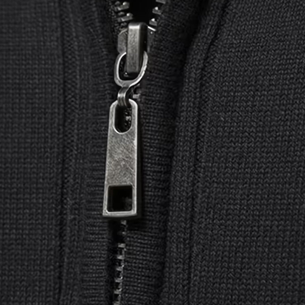 Men's Zip Front Thermal Knit Sweater