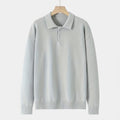 Men's Loose-Fit Button-Up Polo Sweater