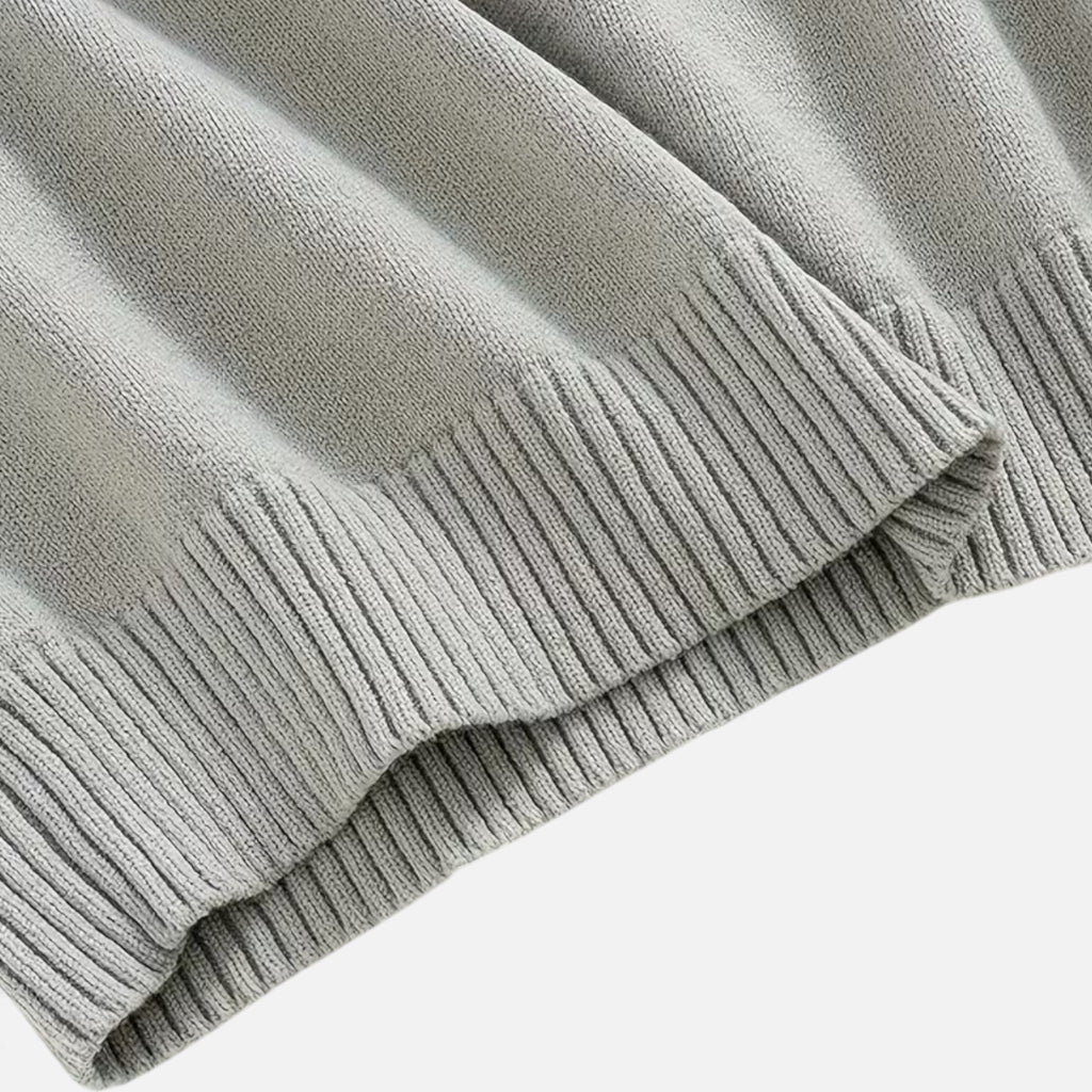 Men's Loose-Fit Button-Up Polo Sweater