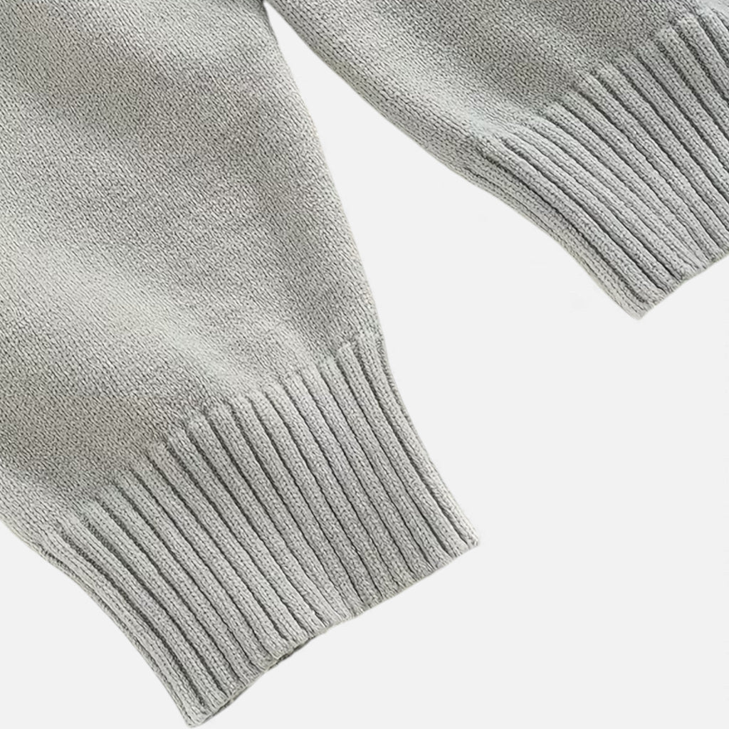 Men's Loose-Fit Button-Up Polo Sweater