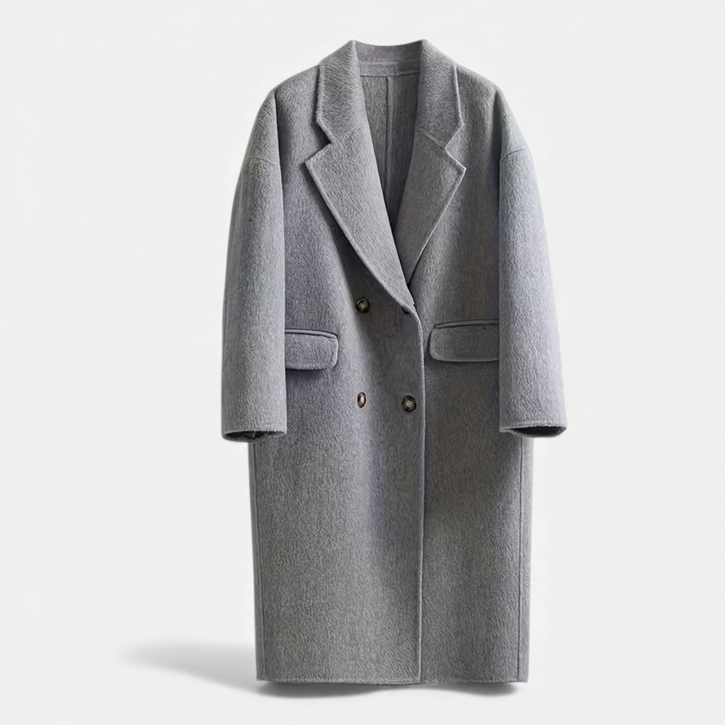 Women’s Double Pocket Wool Blend Winter Coat
