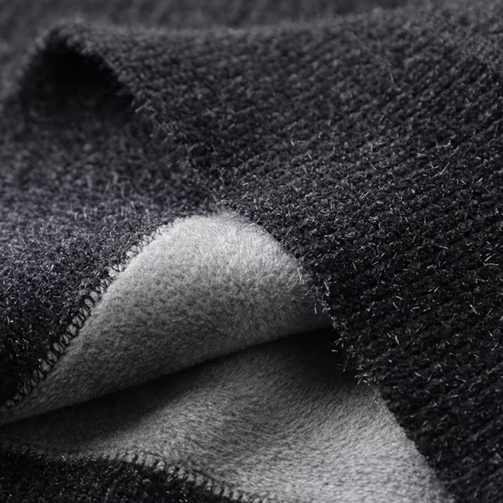 Men's Thick Half-Zip Striped Knit Sweater