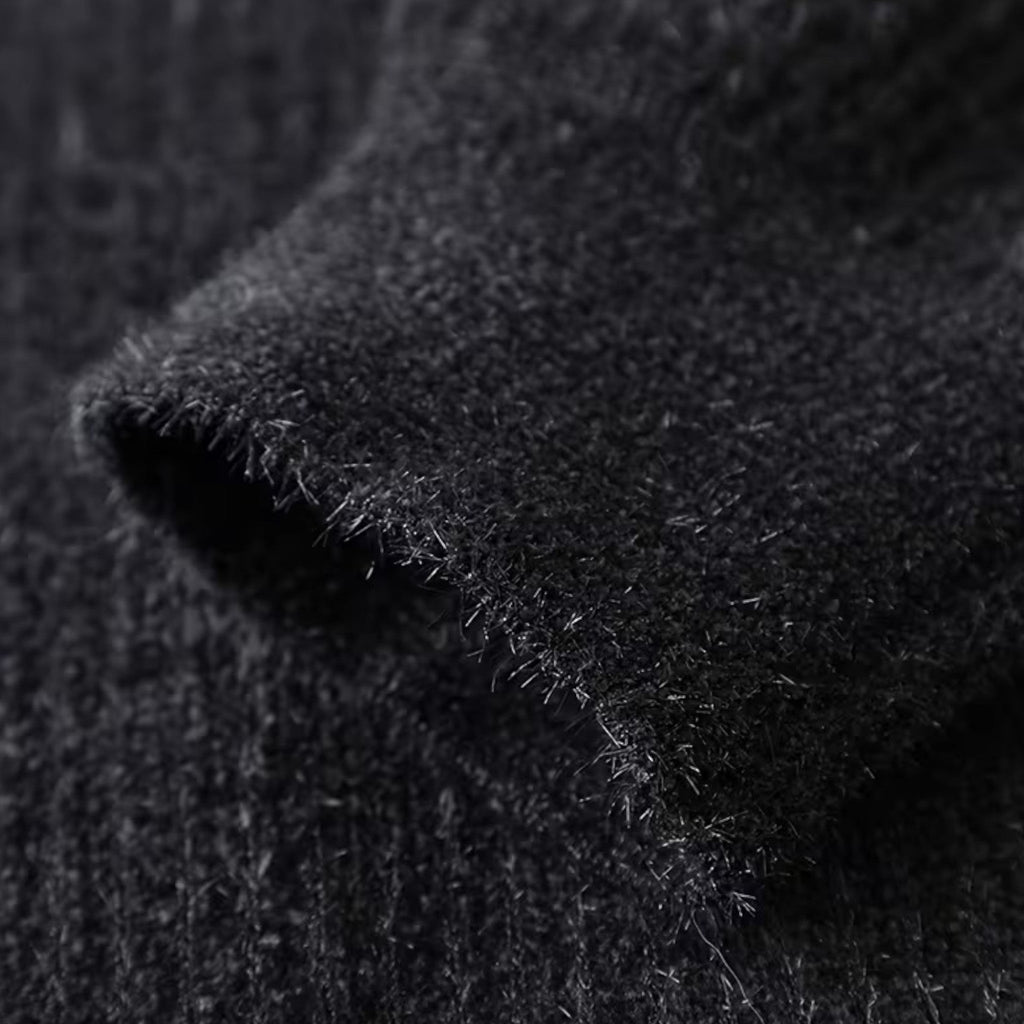 Men's Thick Half-Zip Striped Knit Sweater