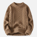 Women'S Slight-Stretch Knitted Cabled Sweater