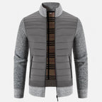 Men's Fleece Patchwork Stand-Collar Jacket