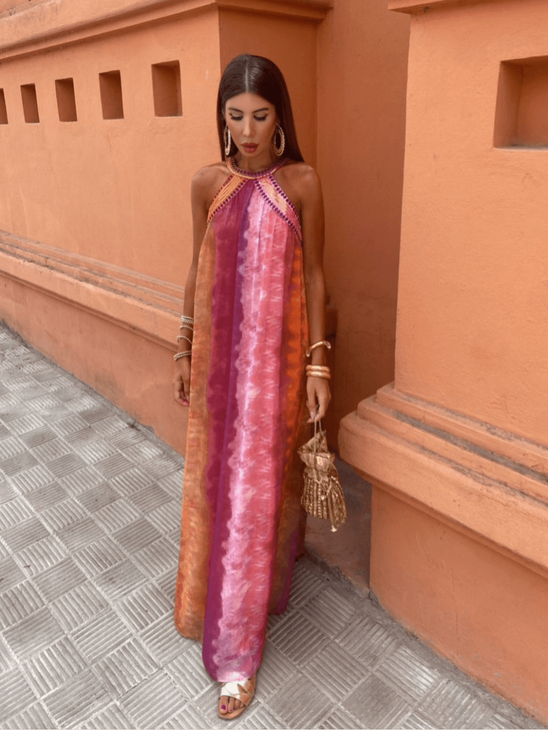 Ombre Maxi Dress for Wedding Occasions