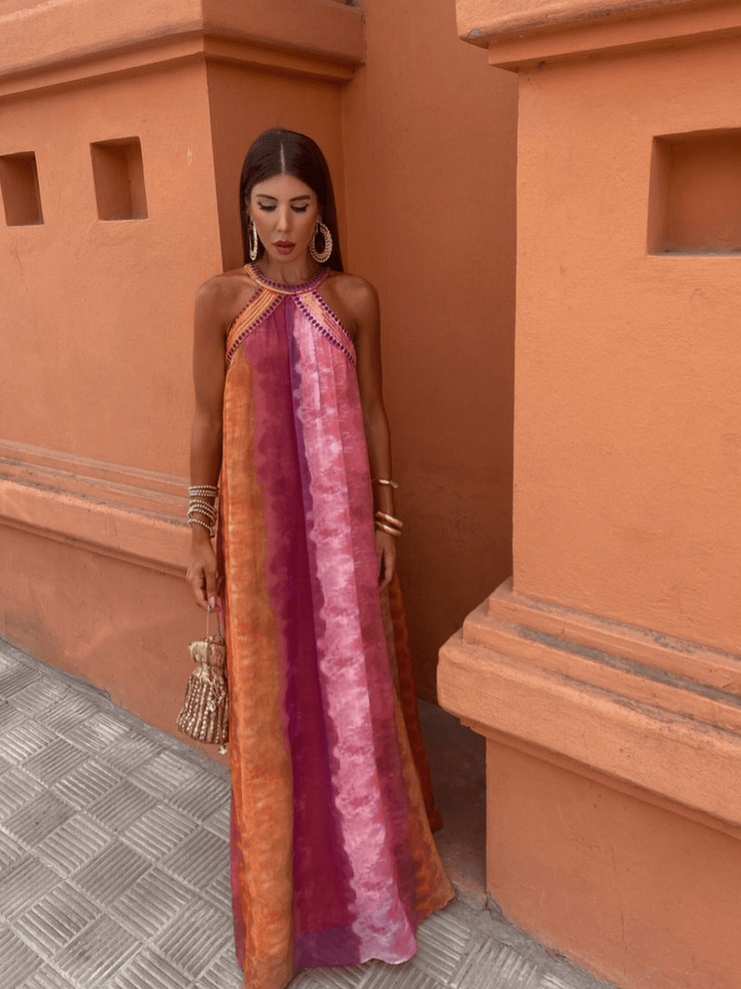 Ombre Maxi Dress for Wedding Occasions
