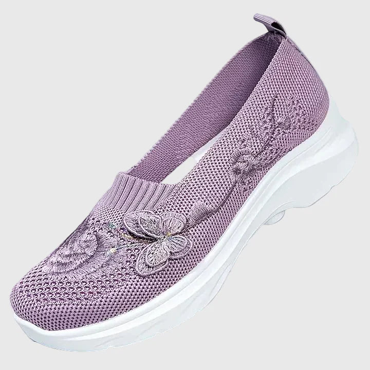 Butterfly Embroidered Slip-On Sneakers