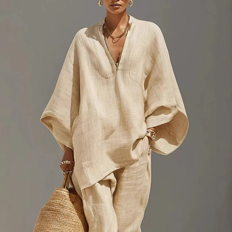 Batwing Sleeve Two-Piece Set