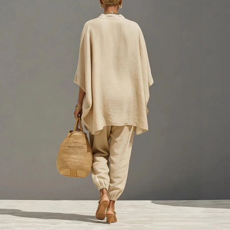 Batwing Sleeve Two-Piece Set