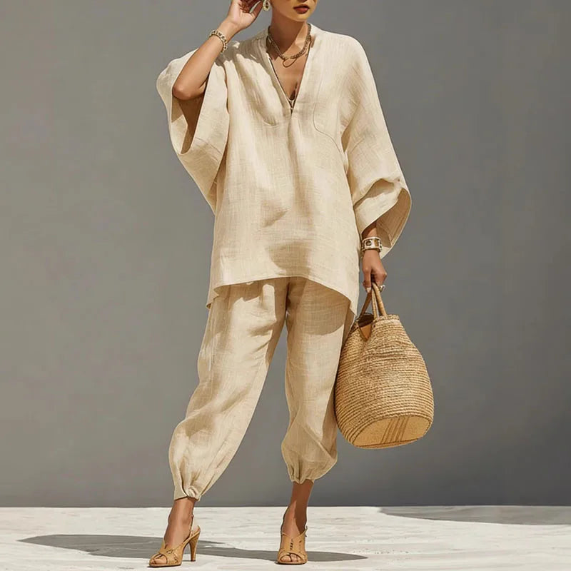 Batwing Sleeve Two-Piece Set