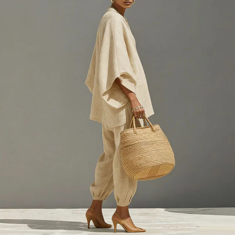 Batwing Sleeve Two-Piece Set