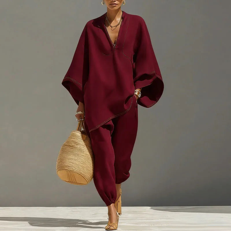 Batwing Sleeve Two-Piece Set