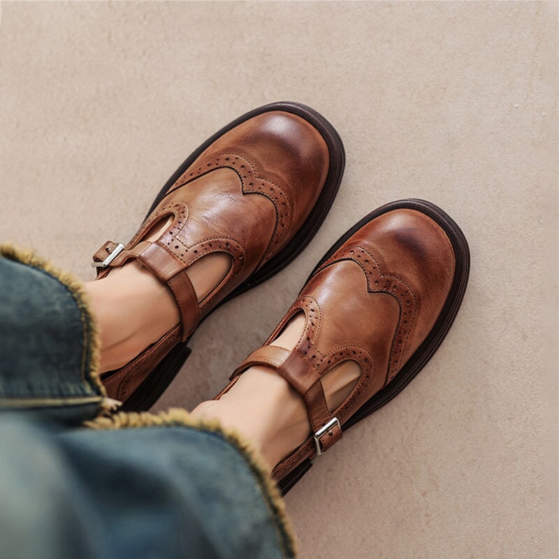 Vegan Leather Mary Jane Sandals