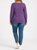 Women's Plus Size Relaxed Long Sleeve Casual Top
