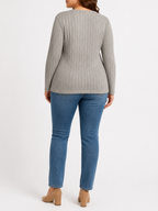 Women's Plus Size Relaxed Long Sleeve Casual Top
