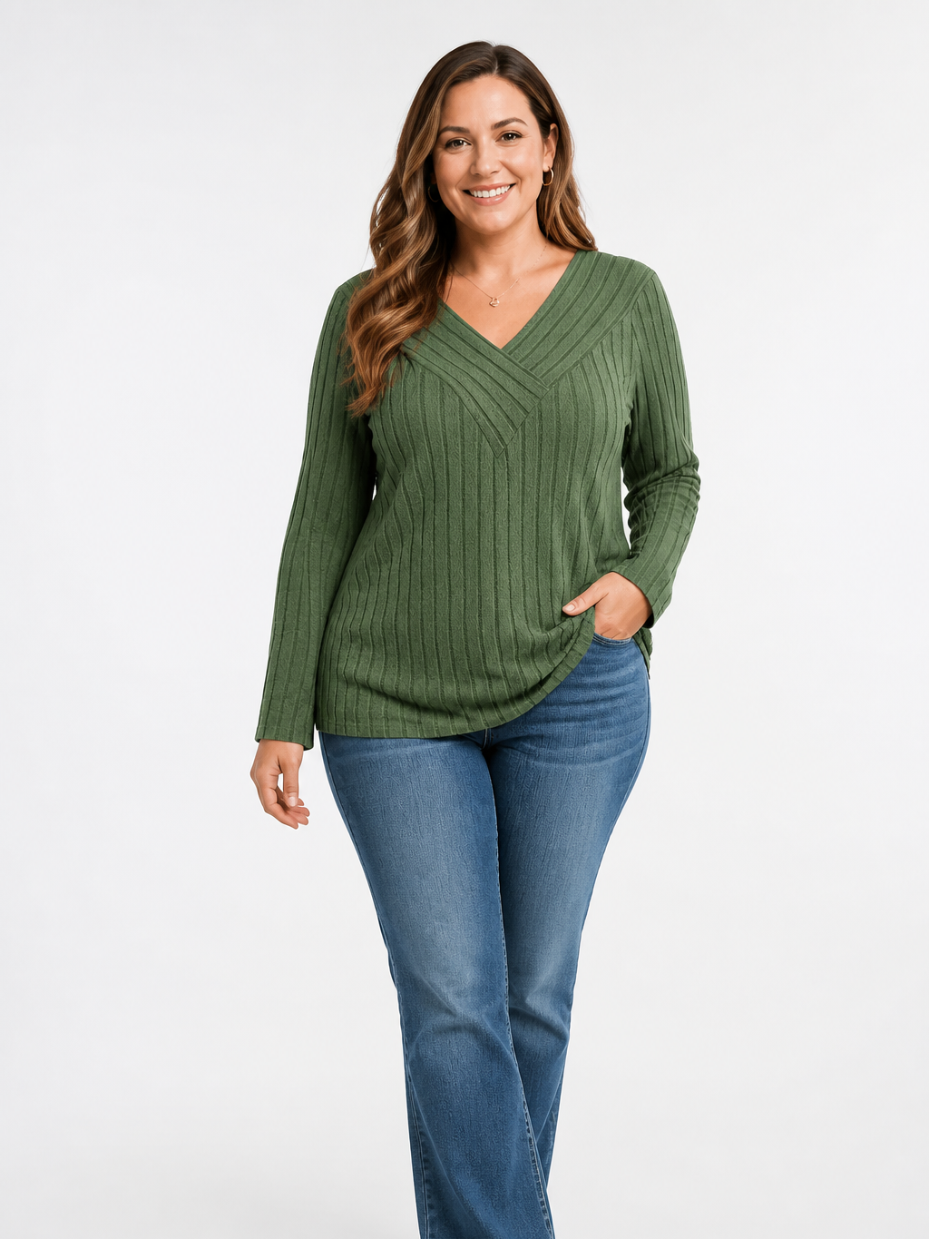 Women's Plus Size Relaxed Long Sleeve Casual Top