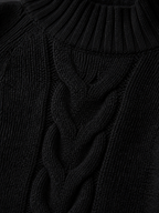 Women's Vintage Cable Knit High Neck Sweater