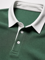 Men's Knitted Polo Sweater with Contrast Collar
