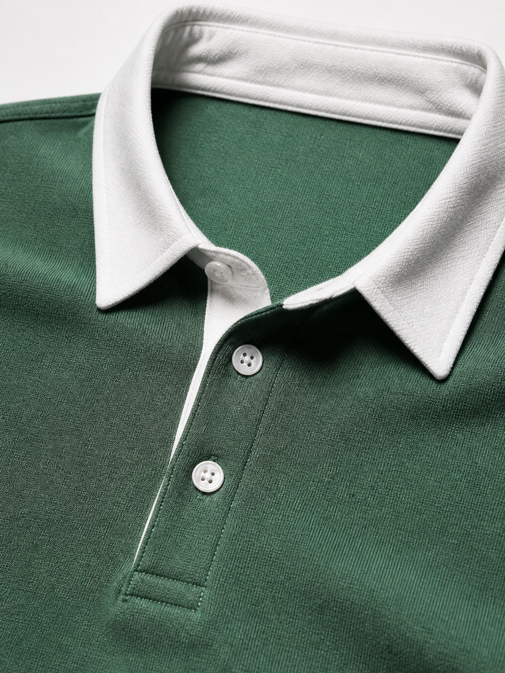 Men's Knitted Polo Sweater with Contrast Collar
