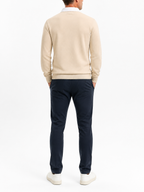 Men's Knitted Polo Sweater with Contrast Collar