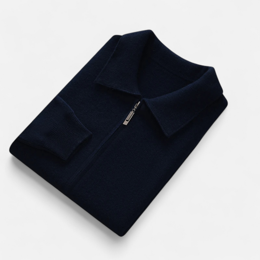 Men's Wool Cashmere Zip Sweater