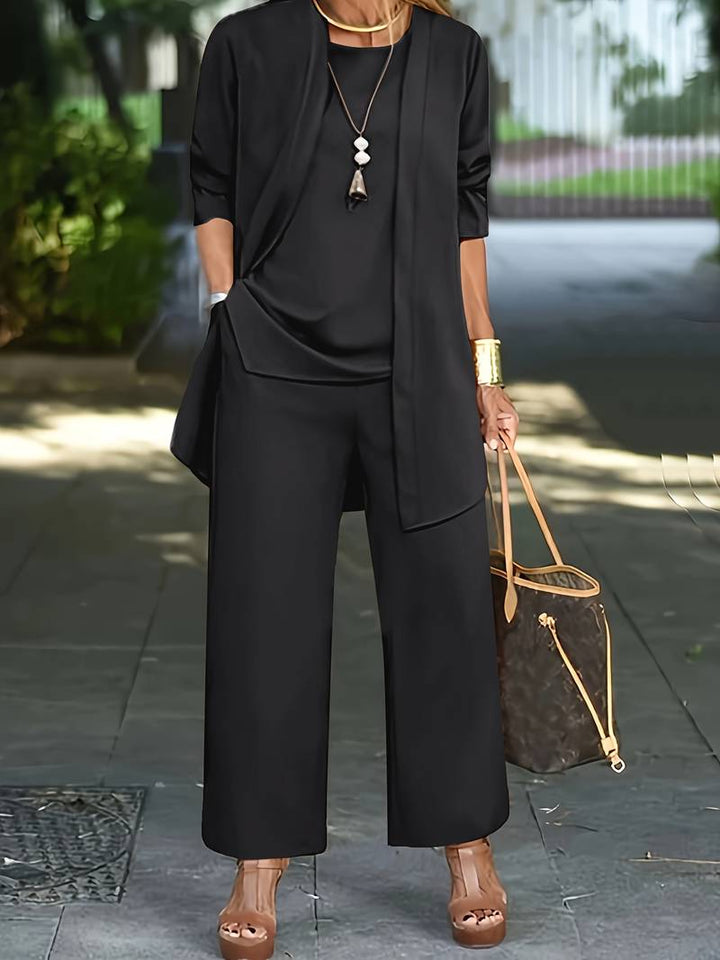 Round Neck Long Sleeve Three-Piece Set