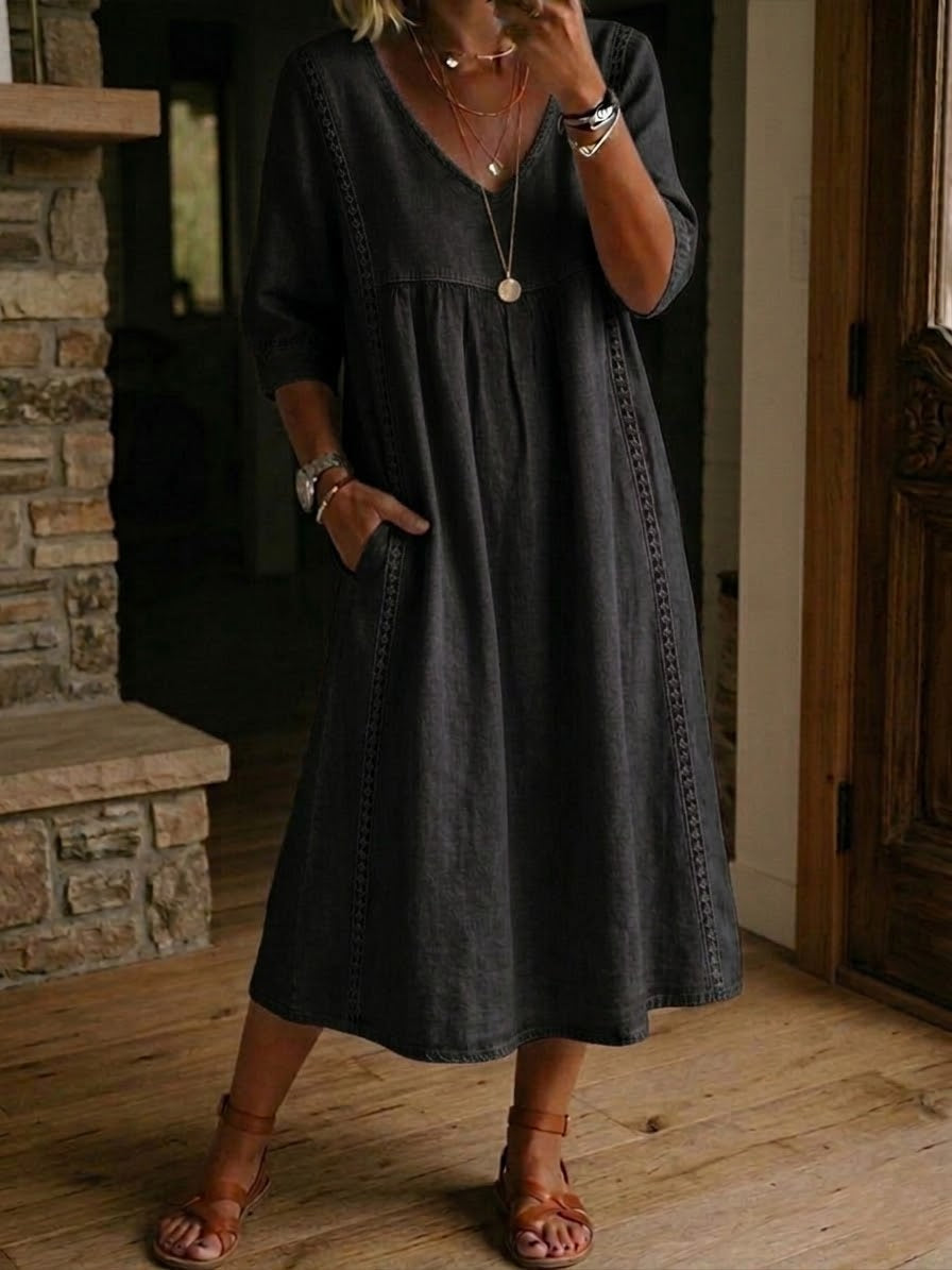 Casual Patchwork Maxi Dress