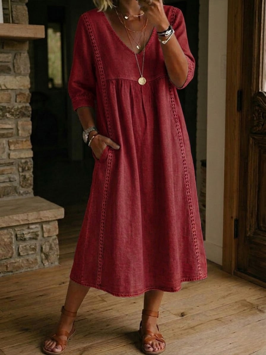 Casual Patchwork Maxi Dress