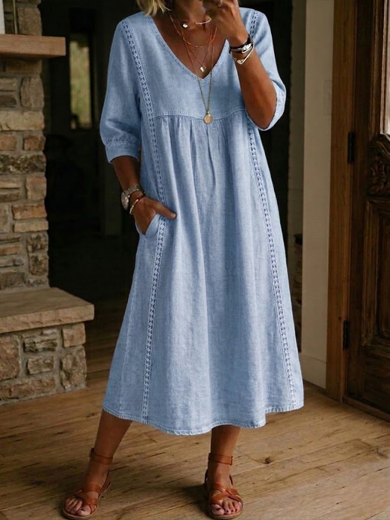 Casual Patchwork Maxi Dress