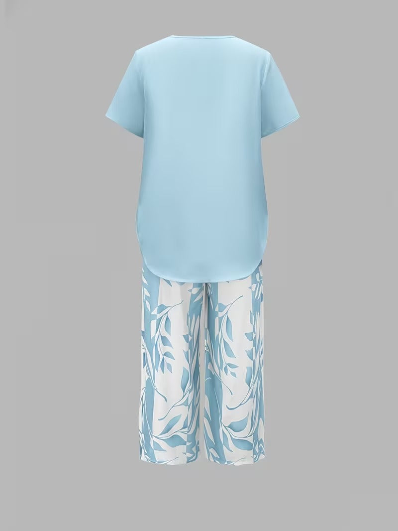Leaf Print Two-Piece Set