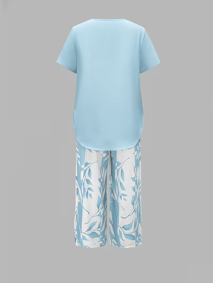 Leaf Print Two-Piece Set