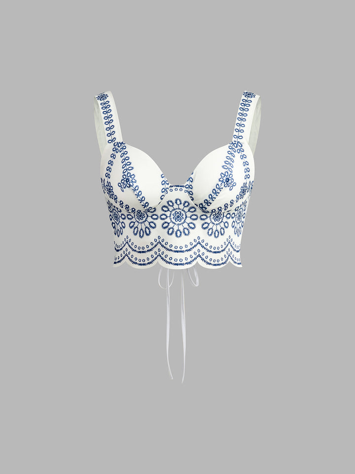 Embroidered Crop Top and Maxi Skirt Set