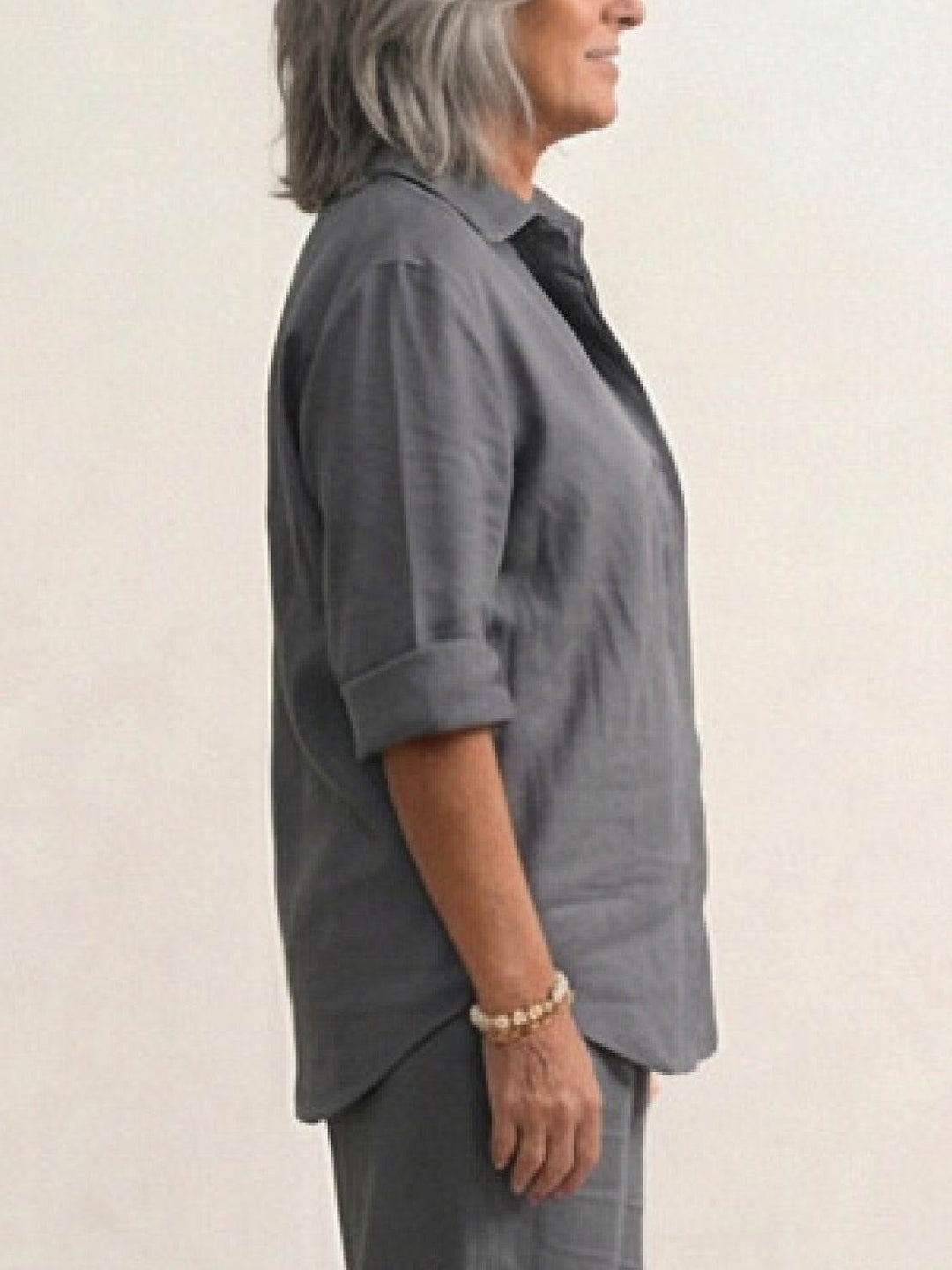 Button-Down Shirt and Wide-Leg Pants Set