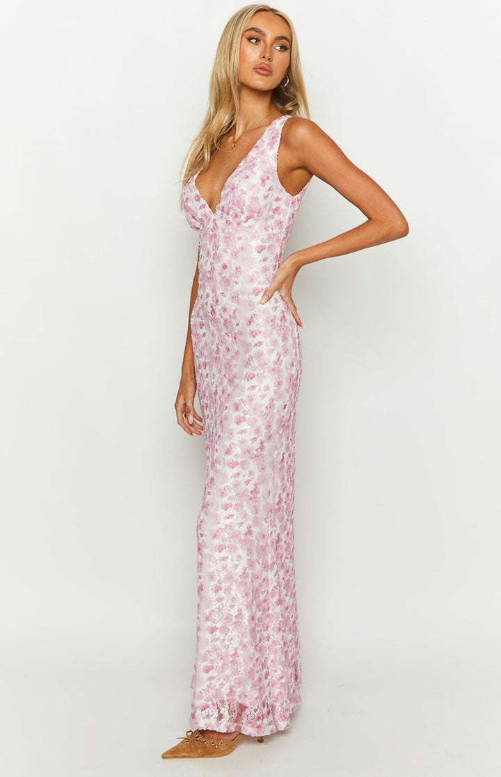 Vestido largo de noche fluido elegante y con estilo para invitadas de boda mujer