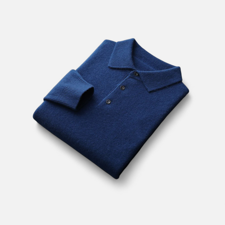 Smart Casual Warm Button Polo Sweater for Men