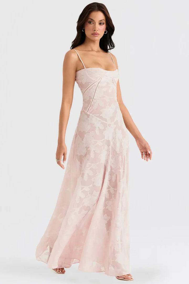Open Back Summer Maxi Dress with Adjustable Straps