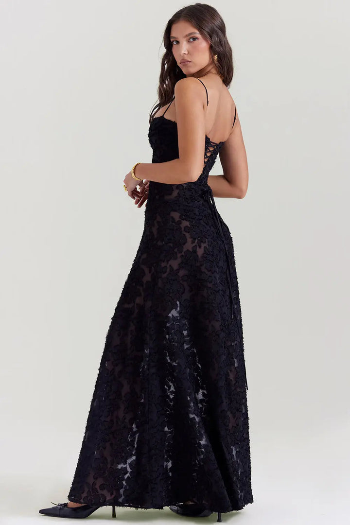 Open Back Summer Maxi Dress with Adjustable Straps