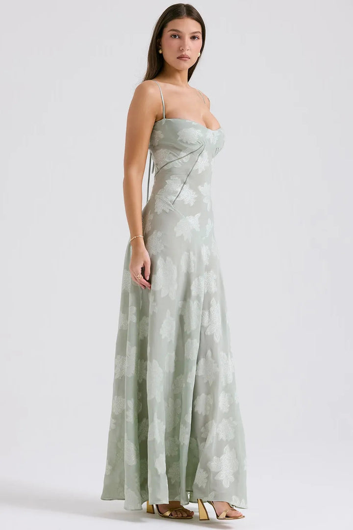 Open Back Summer Maxi Dress with Adjustable Straps