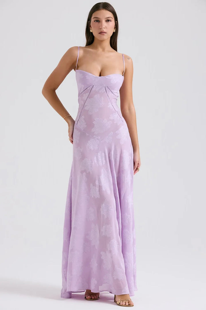 Open Back Summer Maxi Dress with Adjustable Straps