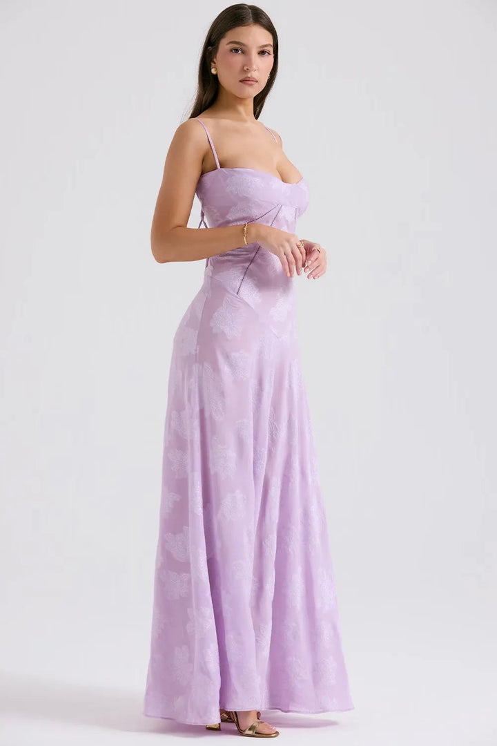 Open Back Summer Maxi Dress with Adjustable Straps