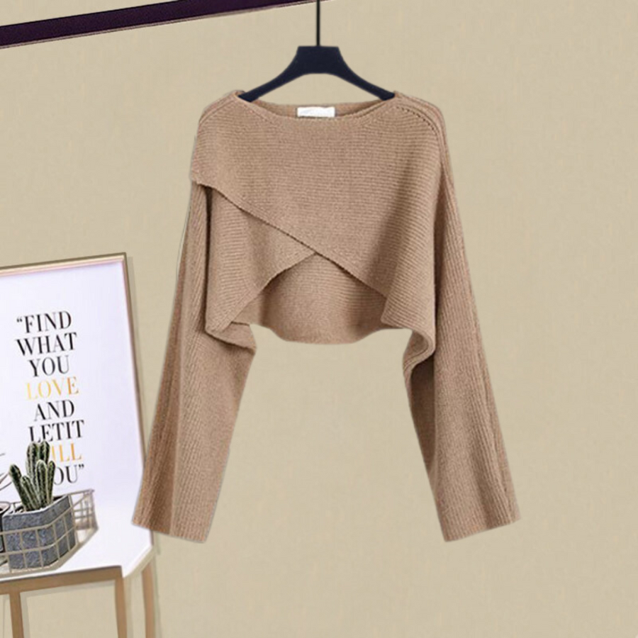 Conjunto de vestido de capas tejido