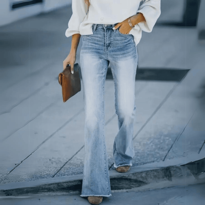 Women’s Casual Outdoor High-Waist Straight Leg Jeans