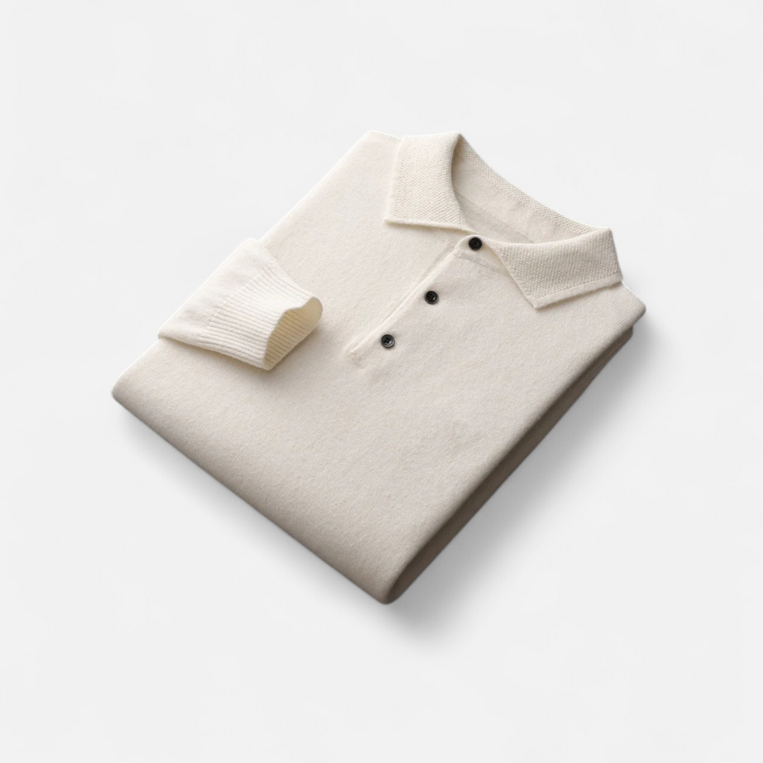 Smart Casual Warm Button Polo Sweater for Men