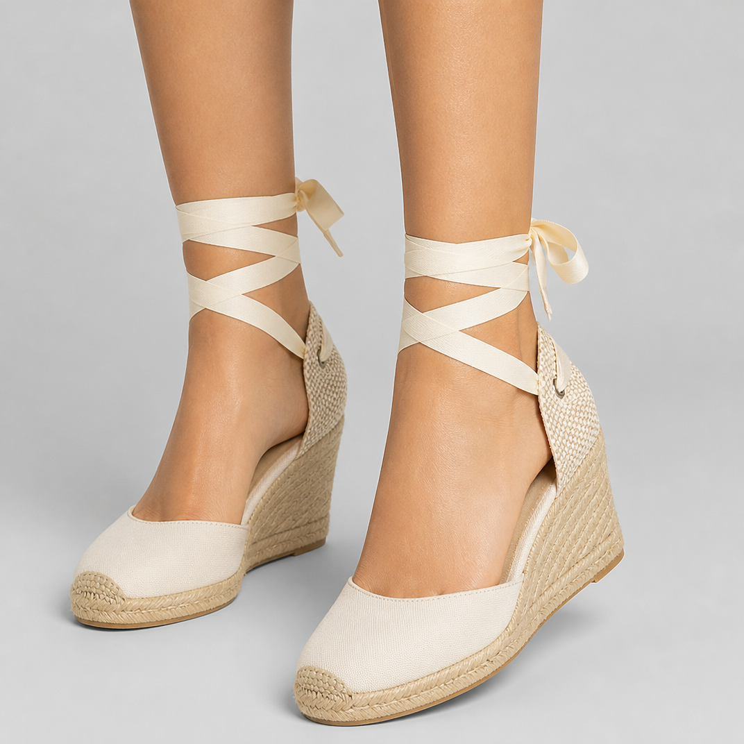 Sandalias alpargatas de cuña con punta cerrada